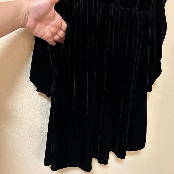 Chelsea Violet Size XL Dress Black Velvet Mesh Puff Babydoll Goth Sophie Maid - Picture 15 of 16